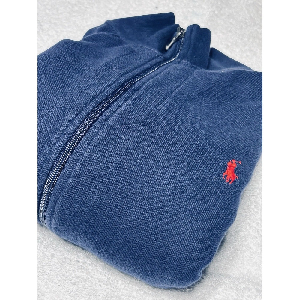 Vintage 90s Polo Ralph Lauren Silver Tag Double Knit Track Jacket Navy XL MINT